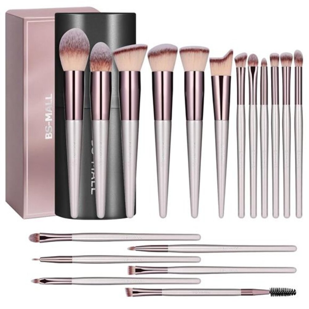 Makeup Brush Set 18 Pcs Premium Synthetic‎ Foundation Powder Concealers - Picture 2 of 8